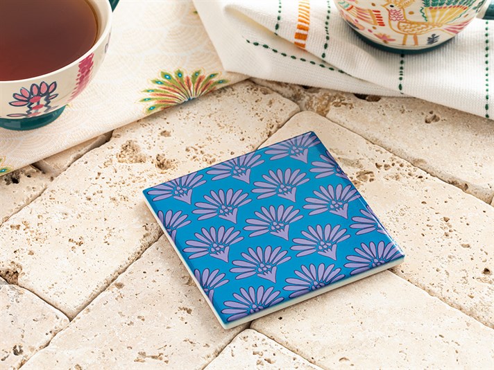 Exotic Art Silicone Coaster 10,8 cm Blue
