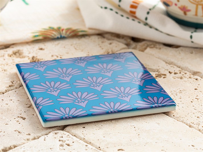 Exotic Art Silicone Coaster 10,8 cm Blue