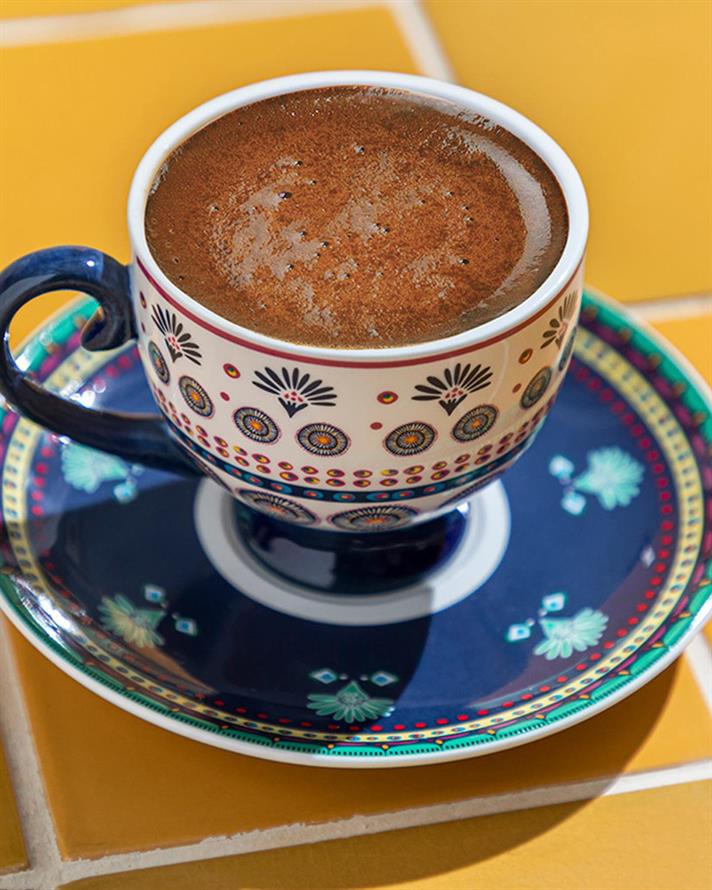 Exotic Artsy Porțelan New Bone China 4 Piese 2 Persoane Set De Cești De Cafea 100 ml Bleumarin