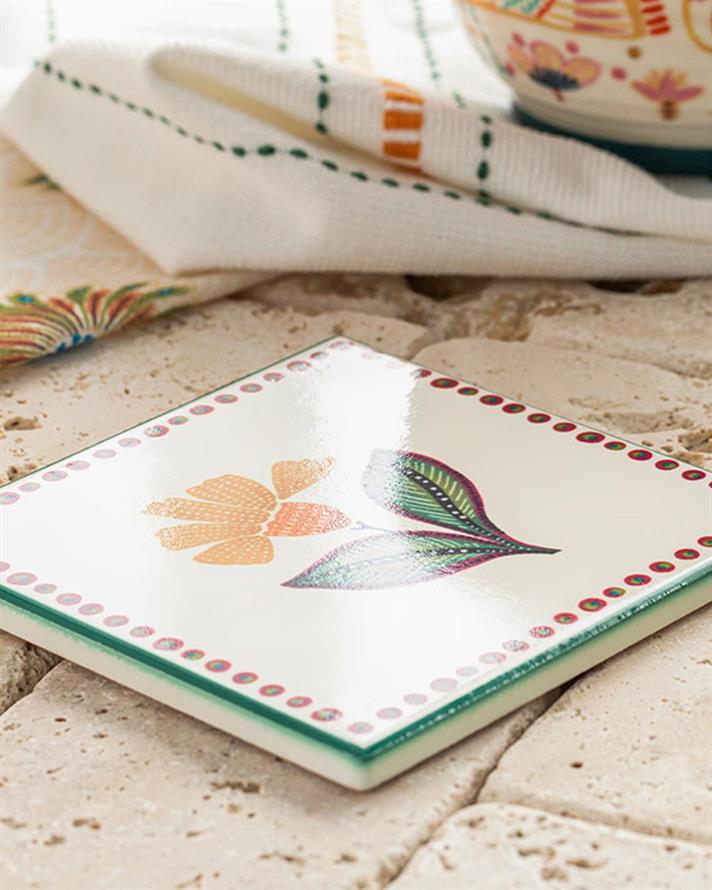 Exotic Flower Silicone Coaster 10,8 cm Colorful