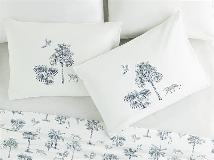 Exotic Forest Cottony 2 Set Față De Pernă 50*70 Cm Albastru İnchis