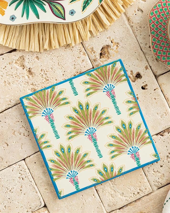 Exotic Palm Silicone Hot Mat 16x16 cm Colorful