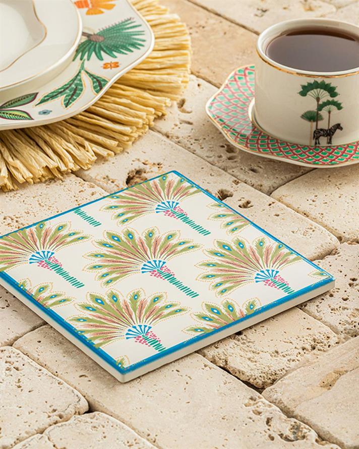 Exotic Palm Silicone Hot Mat 16x16 cm Colorful