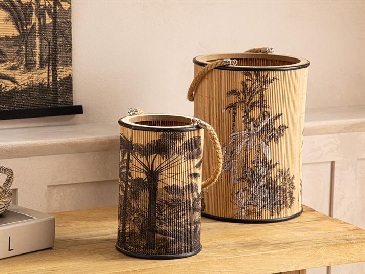 Exotic Palm Felinar, Bambus, 19*19*24 Cm, Damson - Albastru Marin