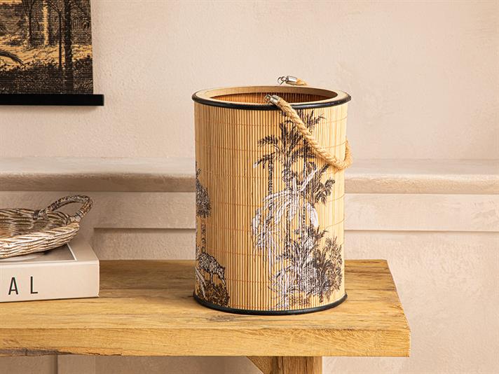 Exotic Palm Felinar, Bambus, 19*19*24 Cm, Damson - Albastru Marin