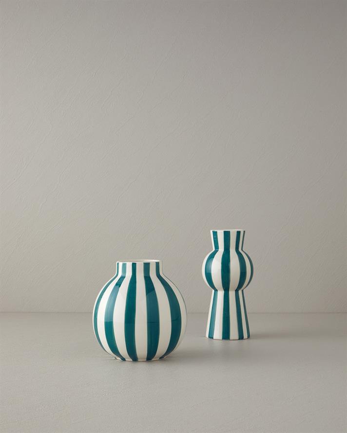 Exotic Strip Ceramică Vază 10x10x20 cm Turcoaz
