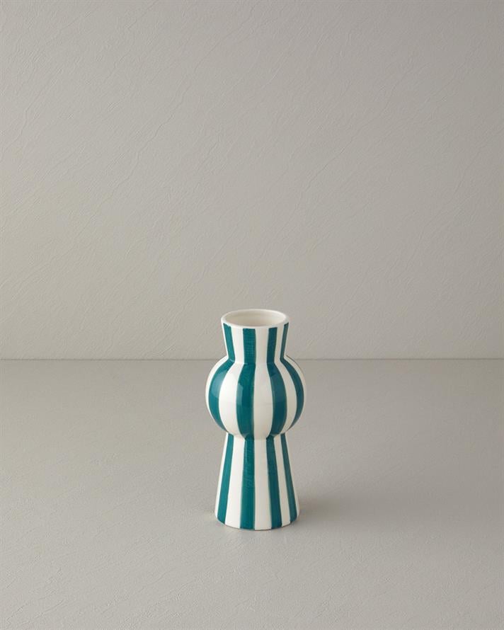 Exotic Strip Ceramică Vază 10x10x20 cm Turcoaz