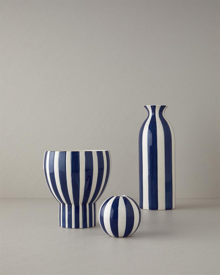Exotic Strip Ceramică Vază 12x12x35 cm Bleumarin