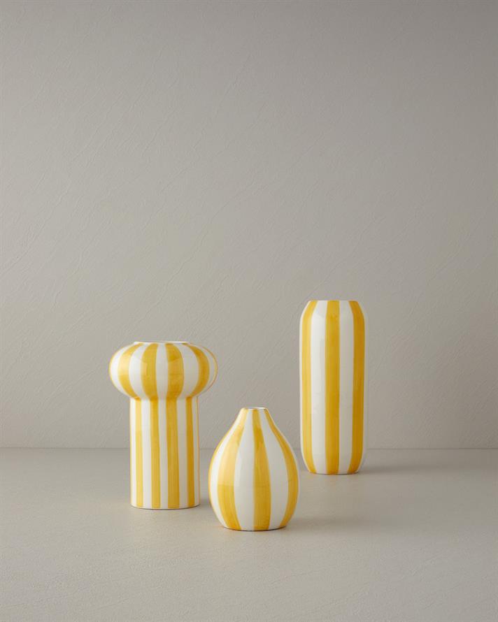 Exotic Strip Ceramică Vază 13x13x20 cm Galben