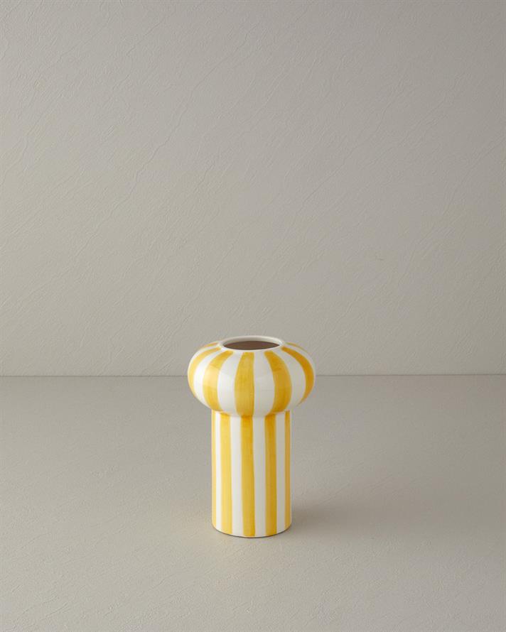 Exotic Strip Ceramică Vază 13x13x20 cm Galben