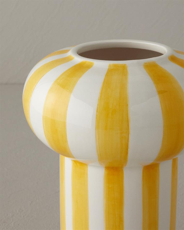 Exotic Strip Ceramică Vază 13x13x20 cm Galben