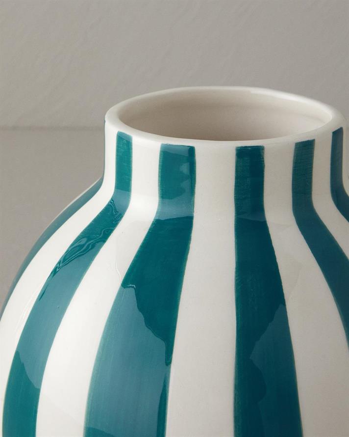 Exotic Strip Ceramică Vază 15,5x15,5x16 cm Turcoaz