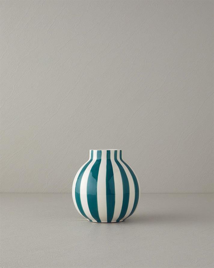 Exotic Strip Ceramică Vază 15,5x15,5x16 cm Turcoaz