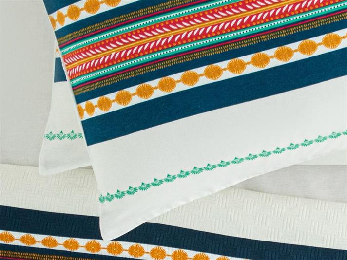 Exotic Stripes Easy Iron 2 Set Pillowcase 50x70 cm Dark Blue