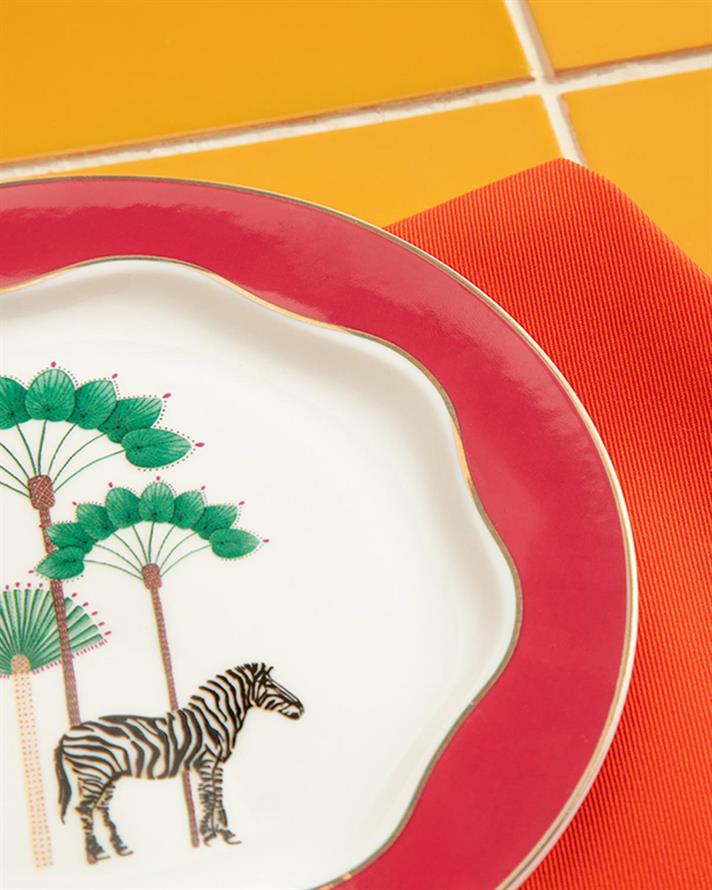 Exotic Zebra New Bone China Dessert Plate 15 cm Pınk