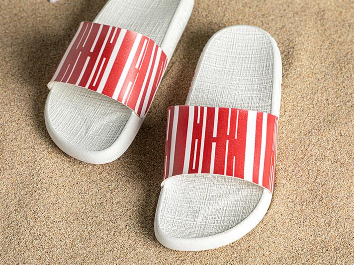 Papuci de plaja, dama, Marine Stripe, PVC, masura 40, rosu