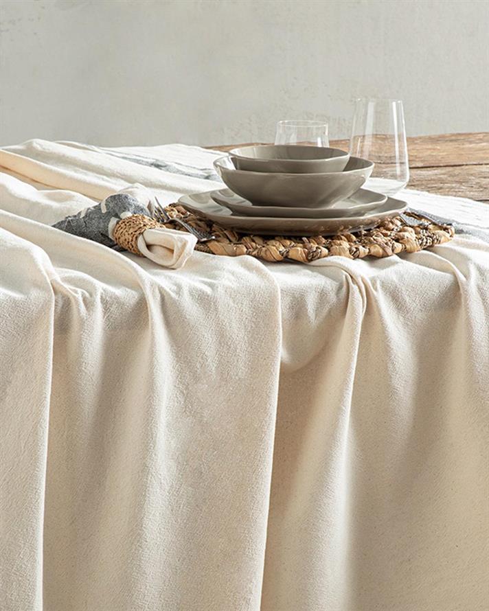 Nola Cotton Table Cloth 150x200 cm Anthracite