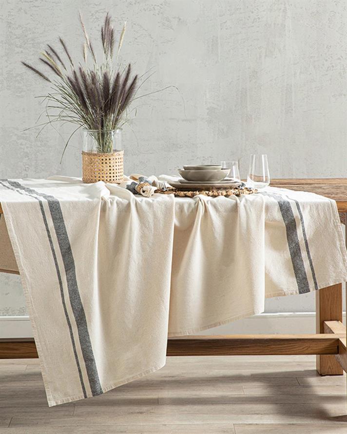 Nola Cotton Table Cloth 150x200 cm Anthracite