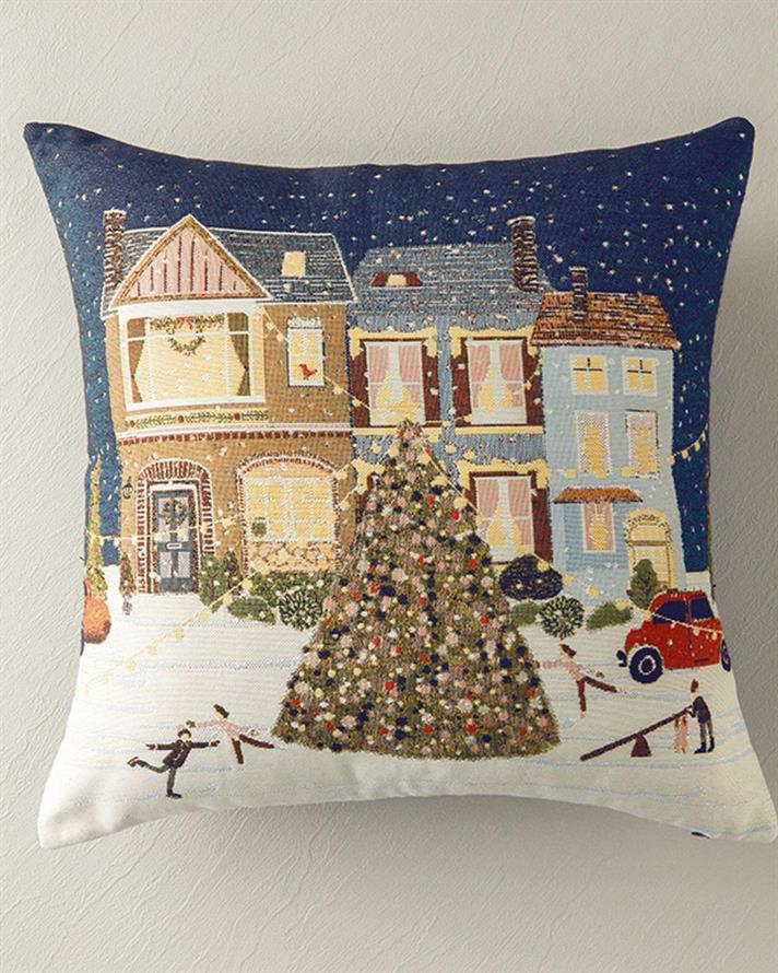 Față de pernă decorativă, Cheerful Place, bumbac-poliester, 45x45 cm, bleu