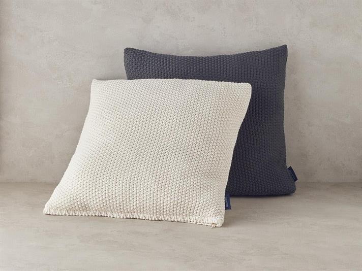 Față de pernă decorativă, Embrance, acril, 45x45 cm, gri