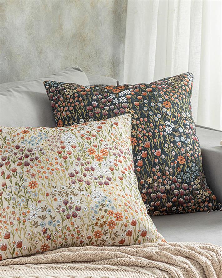 Față de pernă decorativă, Fresco, bumbac-poliester, 45x45 cm, albastru indigo