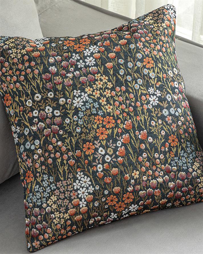 Față de pernă decorativă, Fresco, bumbac-poliester, 45x45 cm, albastru indigo