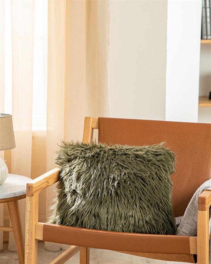 Față de pernă decorativă, Jade, acril, 45x45 cm, kaki