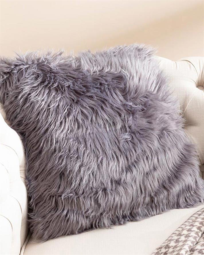 Față de pernă decorativă, Jade, acril, 45x45 cm, antracit