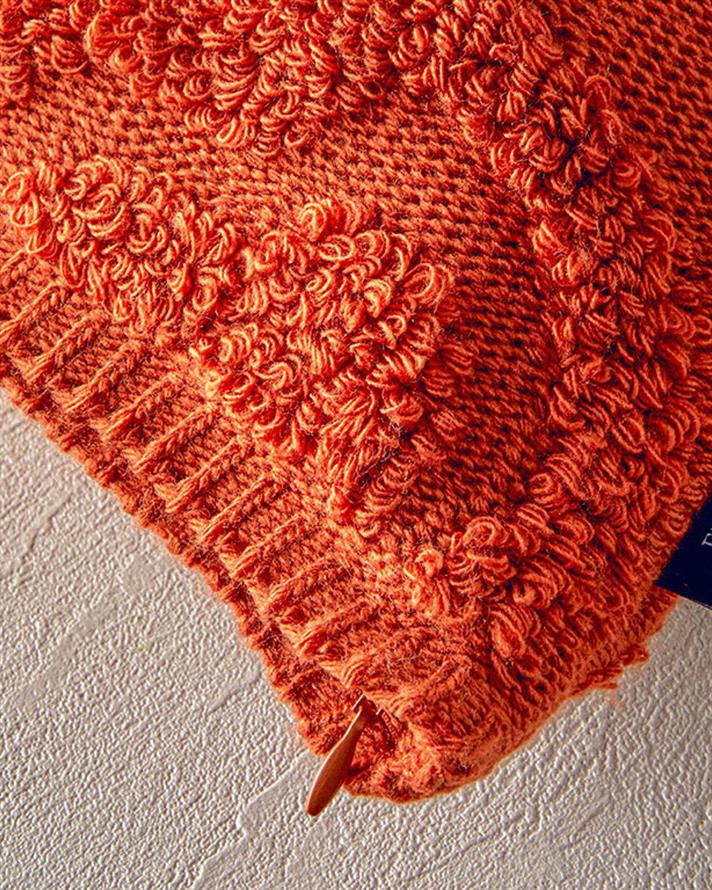 Față de pernă decorativă, LuxWrap, acril, 45x45 cm, cărămiziu