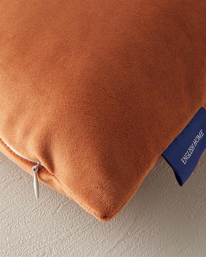 Față de pernă decorativă, Magia, catifea, 45x45 cm, cărămiziu