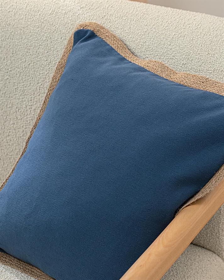 Față de pernă decorativă, Marine Lena, bumbac, 45x45 cm, albastru indigo