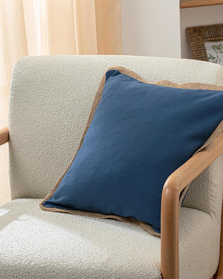 Față de pernă decorativă, Marine Lena, bumbac, 45x45 cm, albastru indigo