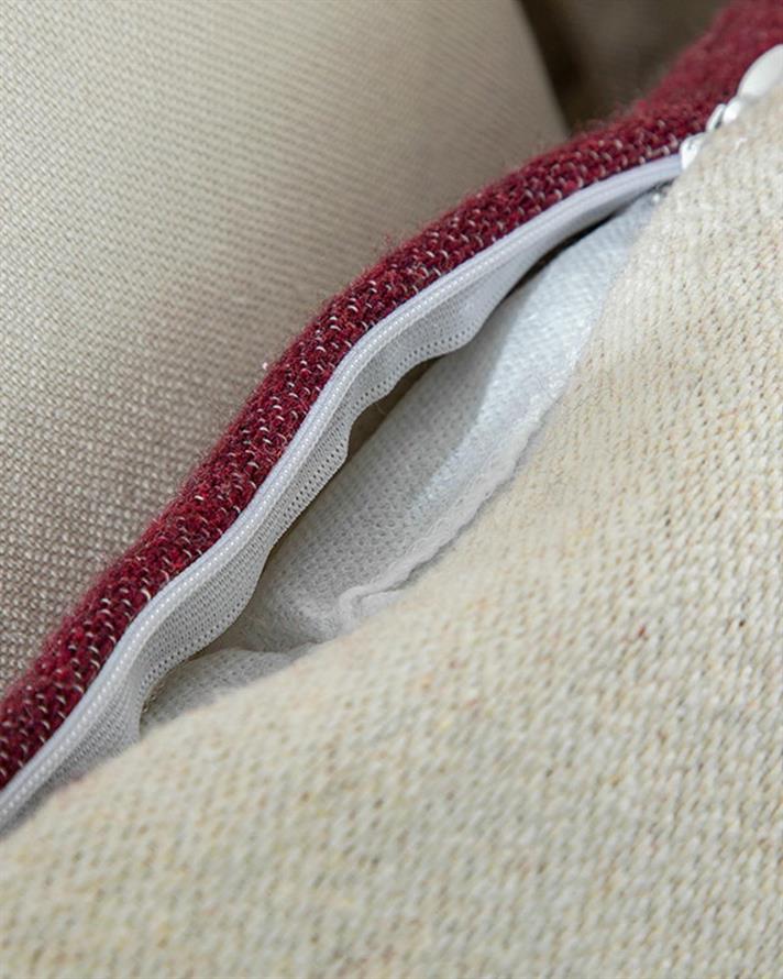 Față de pernă decorativă, Moneta, bumbac reciclat, 45x45 cm, bordo