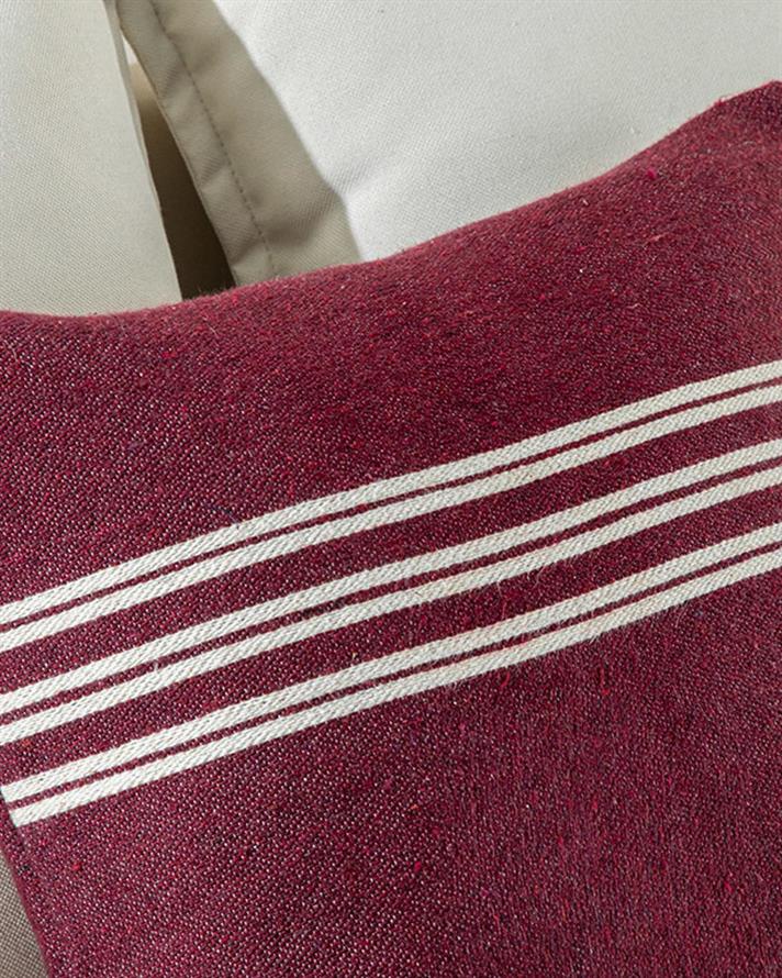 Față de pernă decorativă, Moneta, bumbac reciclat, 45x45 cm, bordo