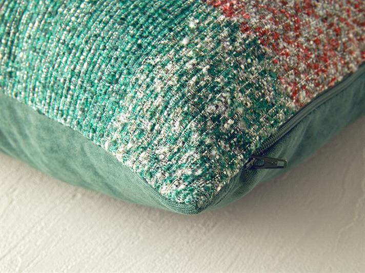 Față de pernă decorativă, Nina, bumbac-poliester, 43x43 cm, roșu - verde