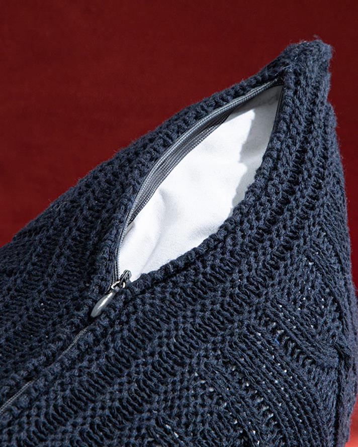 Față de pernă decorativă, North Pole, bumbac-poliester, 40x40 cm, bleumarin