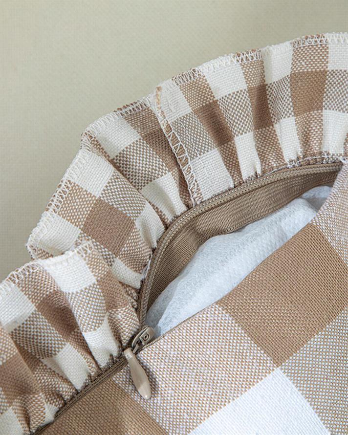 Față de pernă decorativă, Plaid  Joy, bumbac-poliester, 45x45 cm, bej