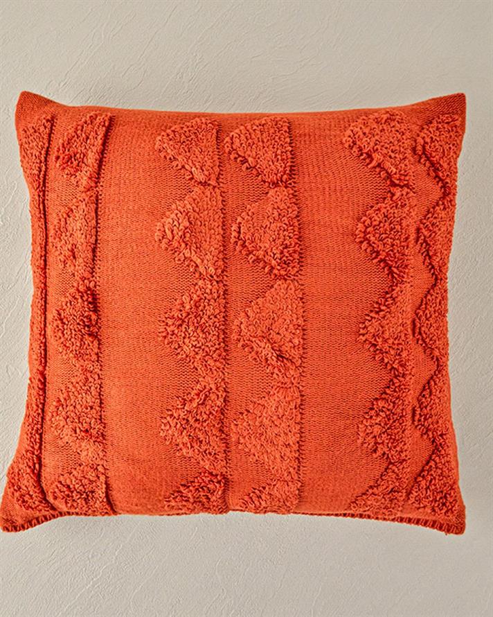 Față de pernă decorativă, PlushTouch, acril, 45x45 cm, cărămiziu