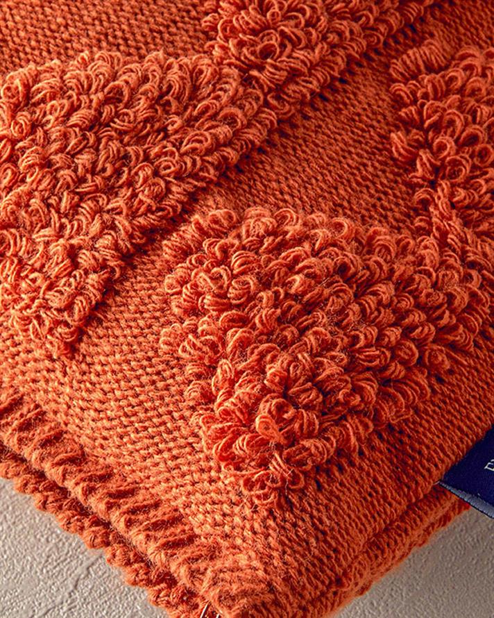 Față de pernă decorativă, PlushTouch, acril, 45x45 cm, cărămiziu