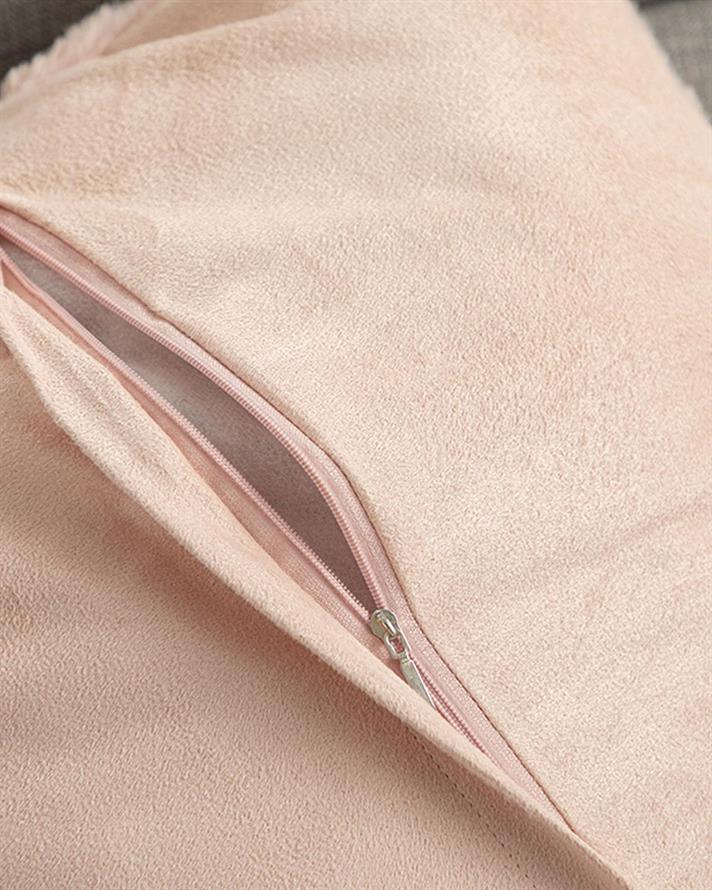 Față de pernă decorativă, Rabbit Grid, poliester, 45x45 cm, roz pudră