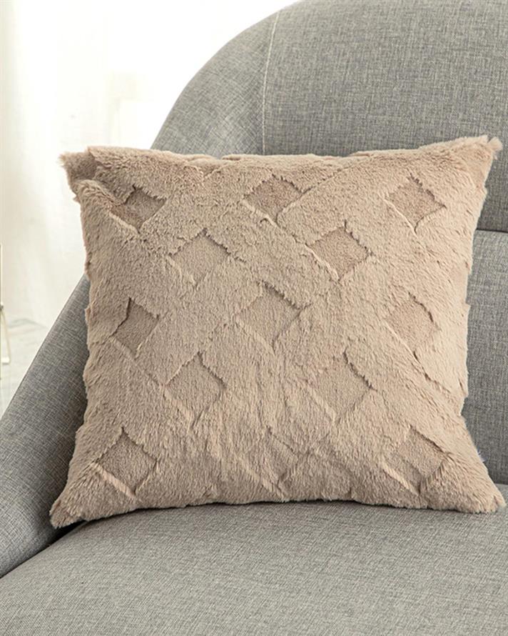 Față de pernă decorativă, Rabbit Grid, poliester, 45x45 cm, bej