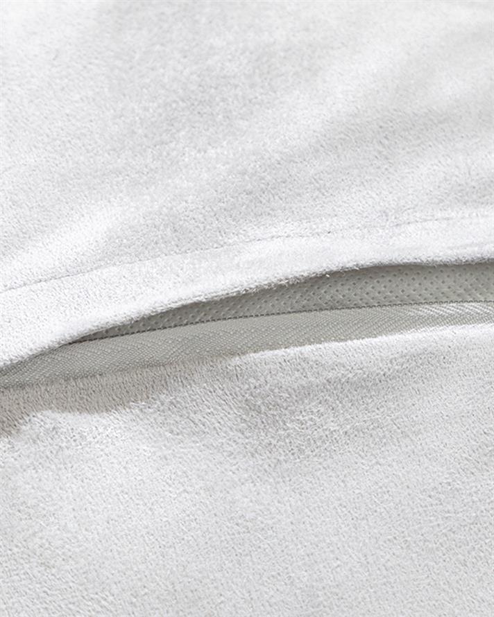 Față de pernă decorativă, Soft Touch, blană artificială, 45x45 cm, gri deschis