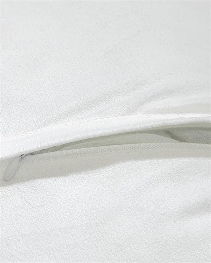 Față de pernă decorativă, Soft Touch, blană artificială, 45x45 cm, alb