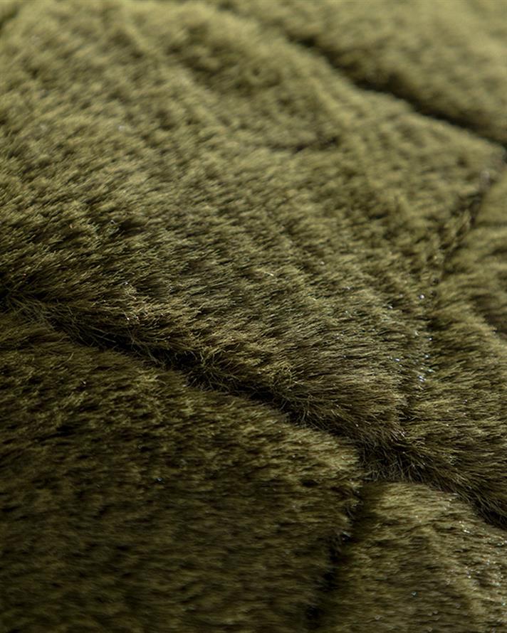 Față de pernă decorativă, Soft Touch, blană artificială, 45x45 cm, kaki