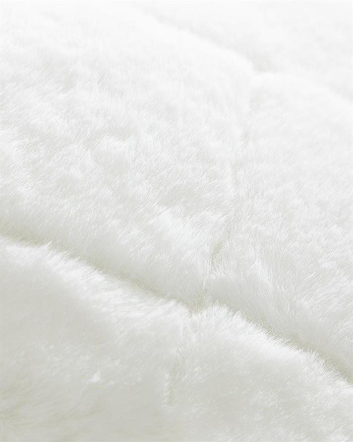 Față de pernă decorativă, Soft Touch, blană artificială, 45x45 cm, alb
