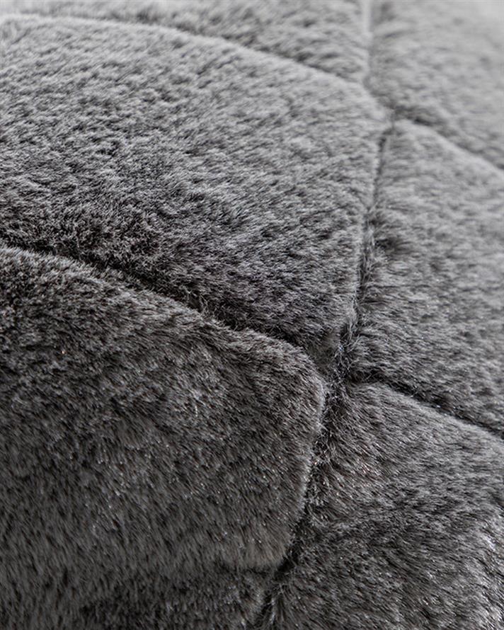 Față de pernă decorativă, Soft Touch, blană artificială, 45x45 cm, antracit