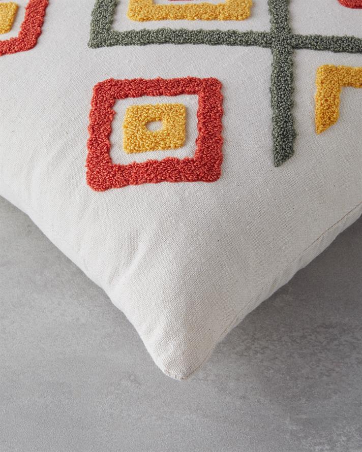 Față de pernă decorativă, Zane, bumbac, 45x45 cm, natural