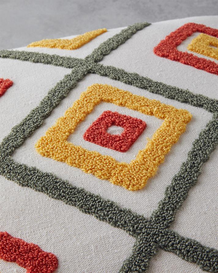 Față de pernă decorativă, Zane, bumbac, 45x45 cm, natural