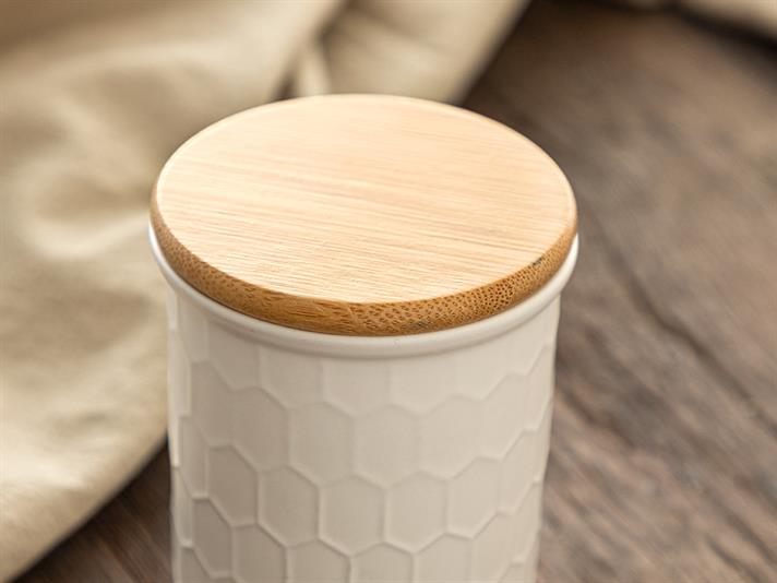 Honeycomb Dolomite Cruet 9,5x9,5x12,5 cm White