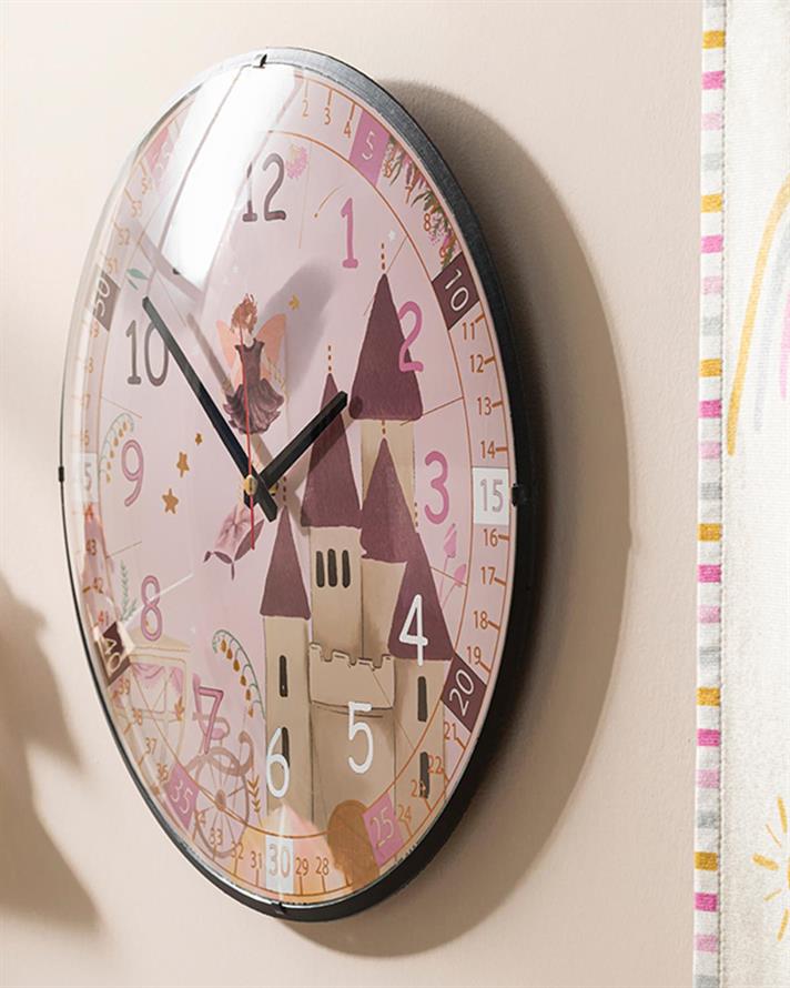 Fairy Ceas De Perete Pentru Copii , 35*35 Cm, Albastru-Maro